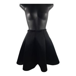 Large Black High Waist Pleated Skirt/Scuba Full Skirt by Shein
